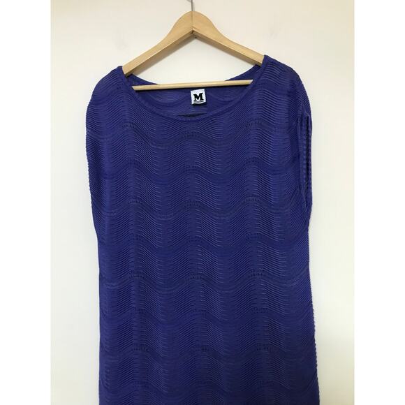 MISSONI amethyst purple woven knit merino wool sleeveless shift midi dress - Picture 4 of 12